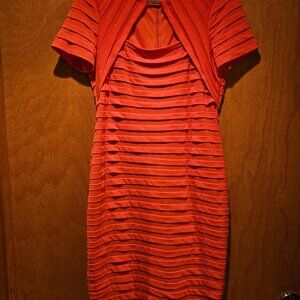 London Times Coral Window Pane Dress - Sz 10